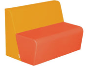 Basic 2-Seater Bench Seat - Orange/Light Orange, 15.7"H