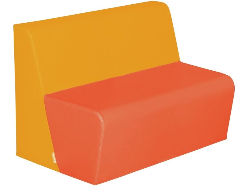 Basic 2-Seater Bench Seat - Orange/Light Orange, 15.7"H