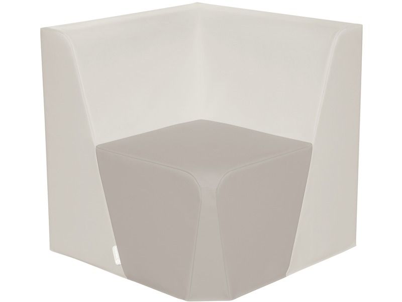 Basic Adult Low Corner Chair - Light Grey/Ivory, 15.7"H