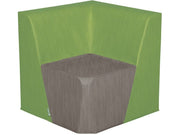Basic Adult Low Corner Chair With Fabric Effect - Grey/Green, 15.7"H