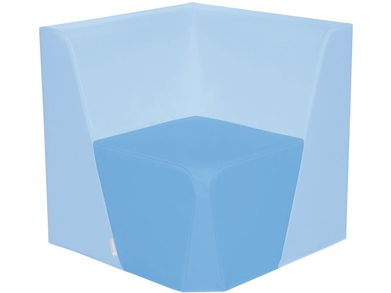 Basic Adult Low Corner Chair - Blue/Light Blue, 15.7"H