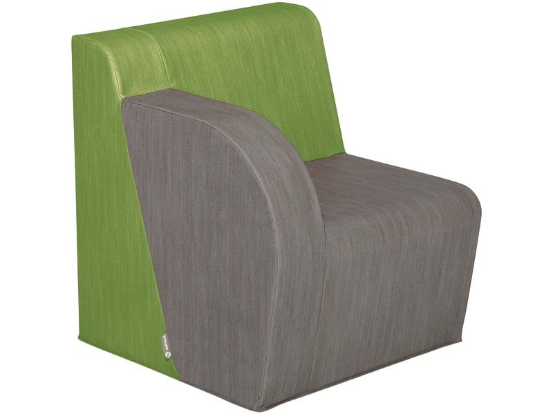 Basic Adult Right Armchair With Fabric Effect - Grey/Green, 15.7"H