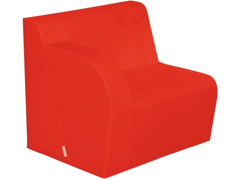 Basic Adult Right Armchair - Red, 15.7"H