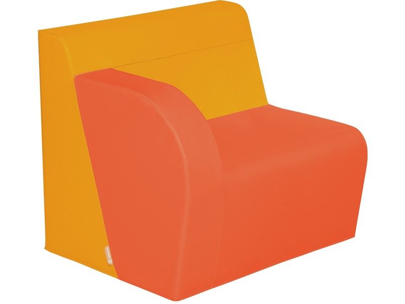 Basic Adult Right Armchair - Orange/Light Orange, 15.7"H