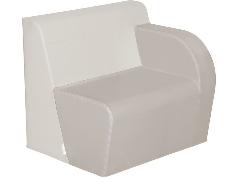 Basic Adult Left Armchair - Light Grey/Ivory, 15.7"H