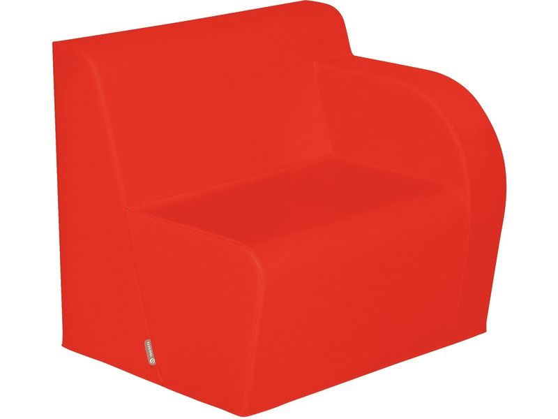 Basic Adult Left Armchair - Red, 15.7"H