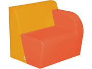 Basic Adult Left Armchair - Orange/Light Orange, 15.7"H
