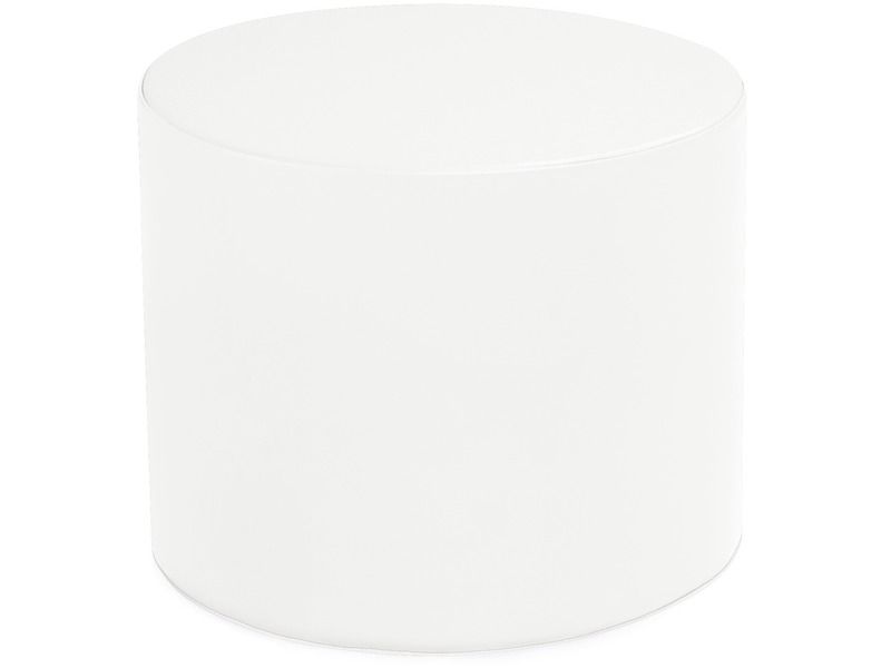 Basic Round Pouffe - White, 15.7"H