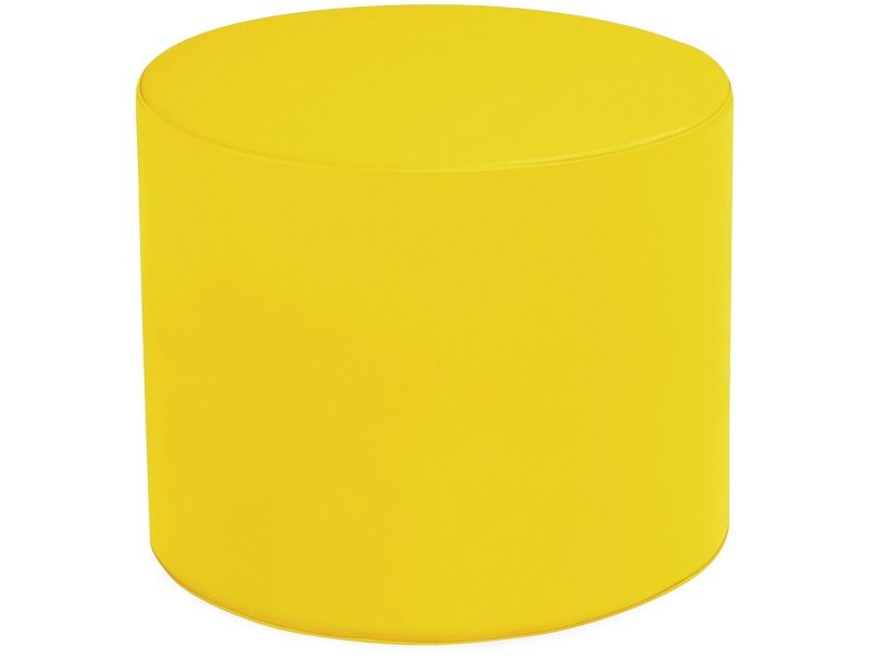 Basic Round Pouffe - Yellow, 15.7"H
