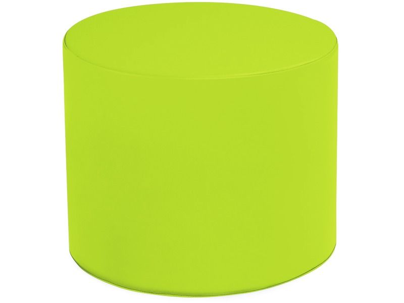 Basic Round Pouffe - Light Green, 15.7"H