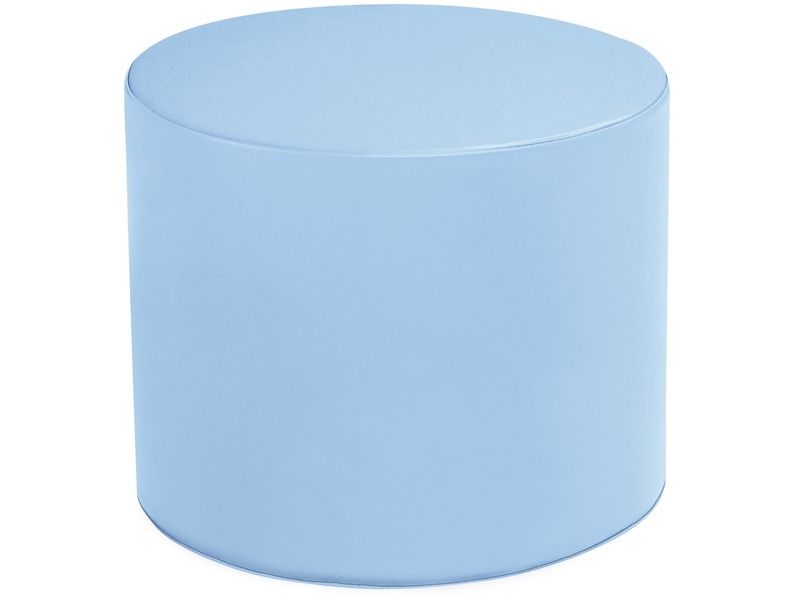 Basic Round Pouffe - Light Blue, 15.7"H