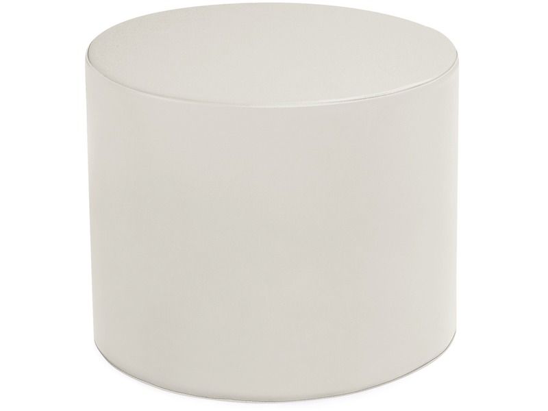 Basic Round Pouffe - Ivory, 15.7"H