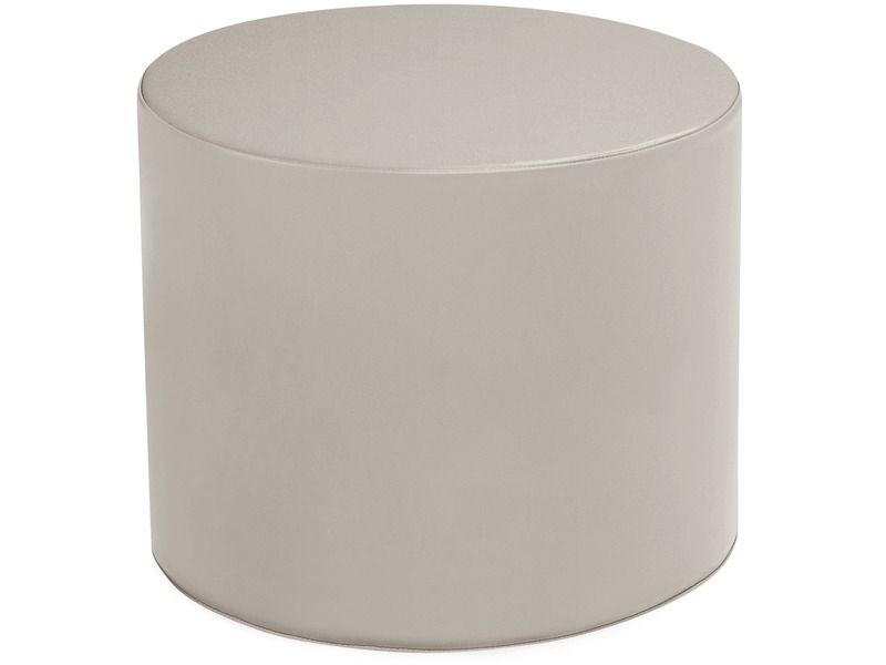Basic Round Pouffe - Light Grey, 15.7"H