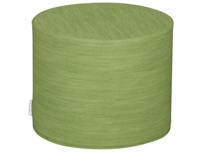 Basic Round Pouffe With Fabric Effect - Green, 15.7"H