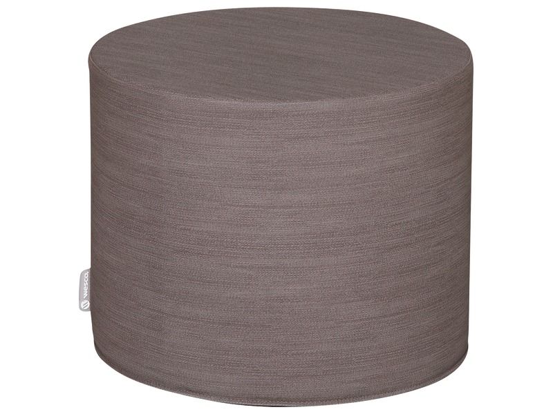 Basic Round Pouffe With Fabric Effect - Grey, 15.7"H