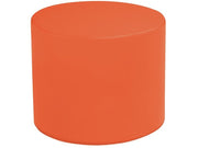 Basic Round Pouffe - Coral, 15.7"H