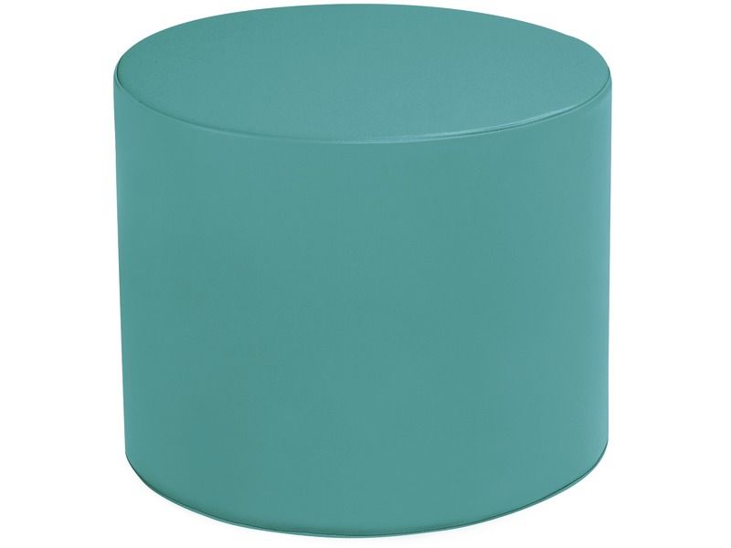 Basic Round Pouffe - Teal, 15.7"H