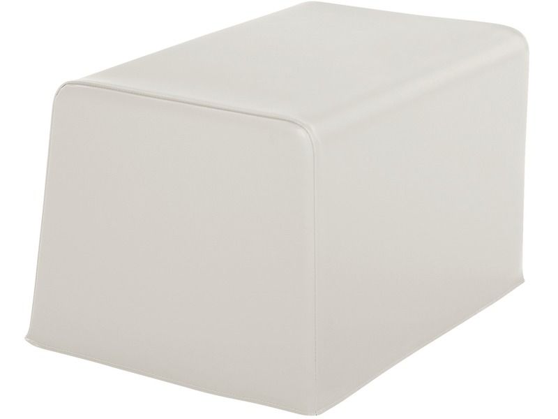 Basic Adult Square Pouffe - Ivory, 15.7"H