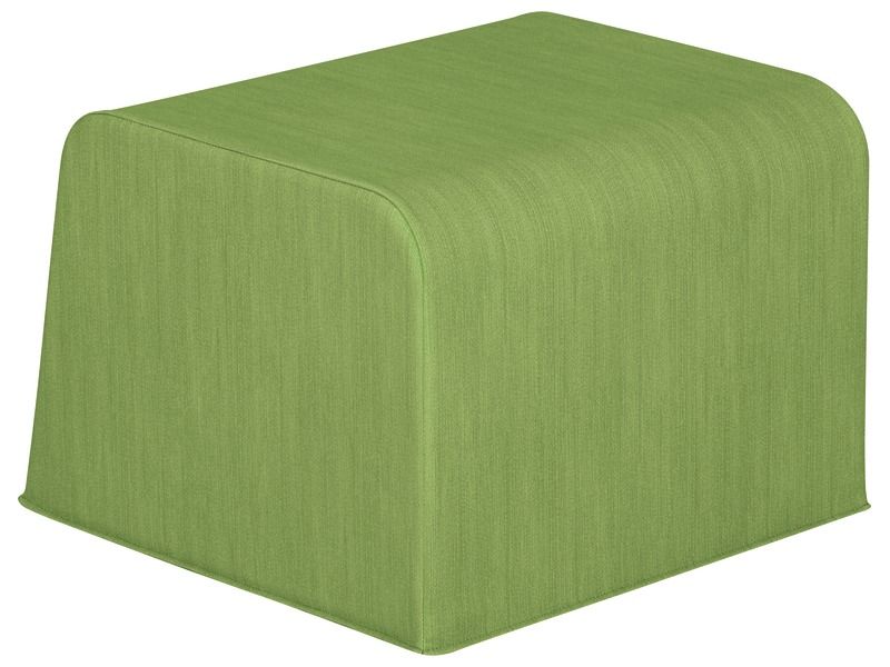 Basic Adult Square Pouffe With Fabric Effect - Green, 15.7"H