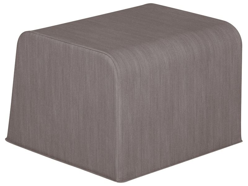 Basic Adult Square Pouffe With Fabric Effect - Grey, 15.7"H