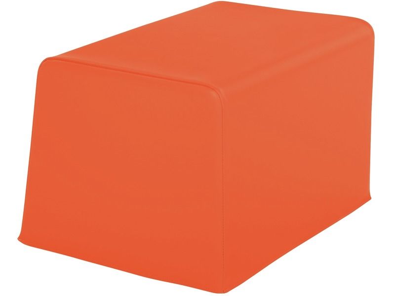 Basic Adult Square Pouffe - Coral, 15.7"H