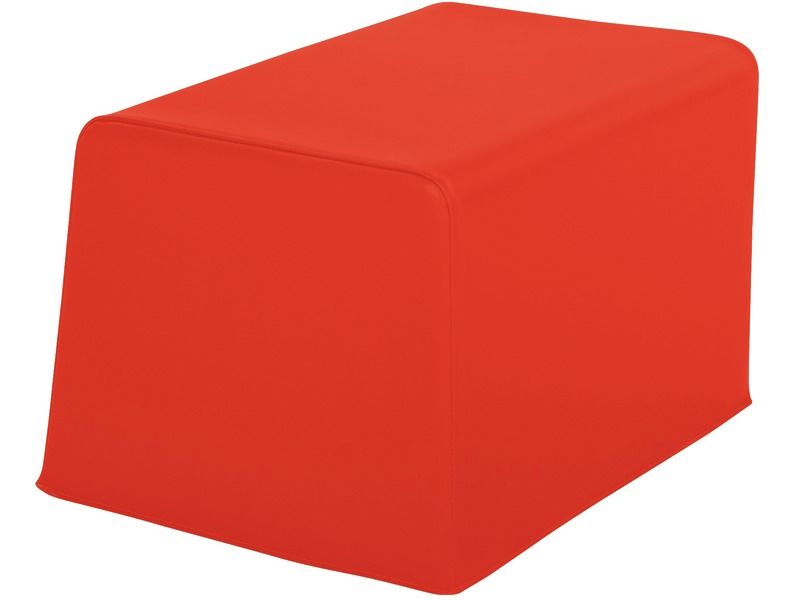 Basic Adult Square Pouffe - Red, 15.7"H