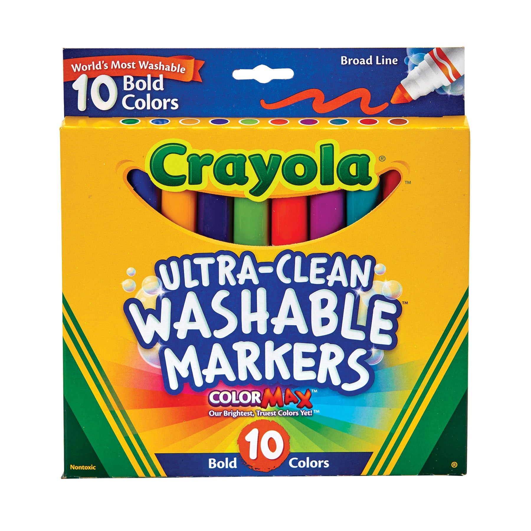 Ultra-Clean Washable® Bold, Broad Line, Color Max Markers, 10 Count