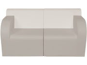 Basic Adult 2-Seater Sofa - Light Grey/Ivory