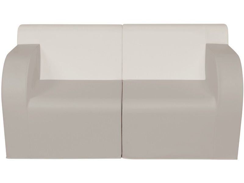 Basic Adult 2-Seater Sofa - Light Grey/Ivory