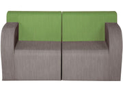 Basic Adult 2-Seater Sofa With Fabric Effect - Grey/Green