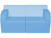 Basic Adult 2-Seater Sofa - Blue/Light Blue