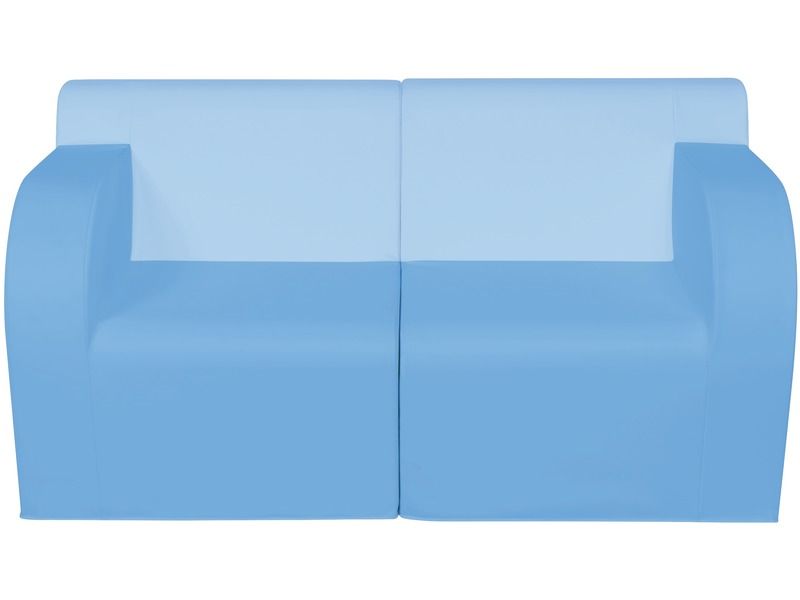 Basic Adult 2-Seater Sofa - Blue/Light Blue
