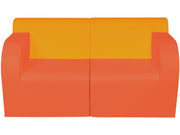 Basic Adult 2-Seater Sofa - Orange/Light Orange