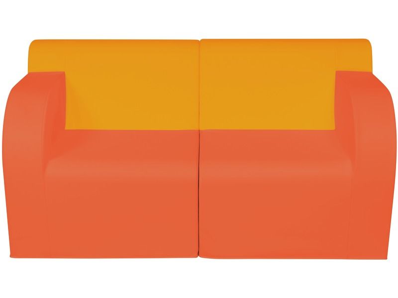 Basic Adult 2-Seater Sofa - Orange/Light Orange