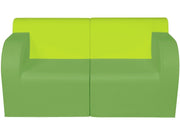 Basic Adult 2-Seater Sofa - Green/Light Green