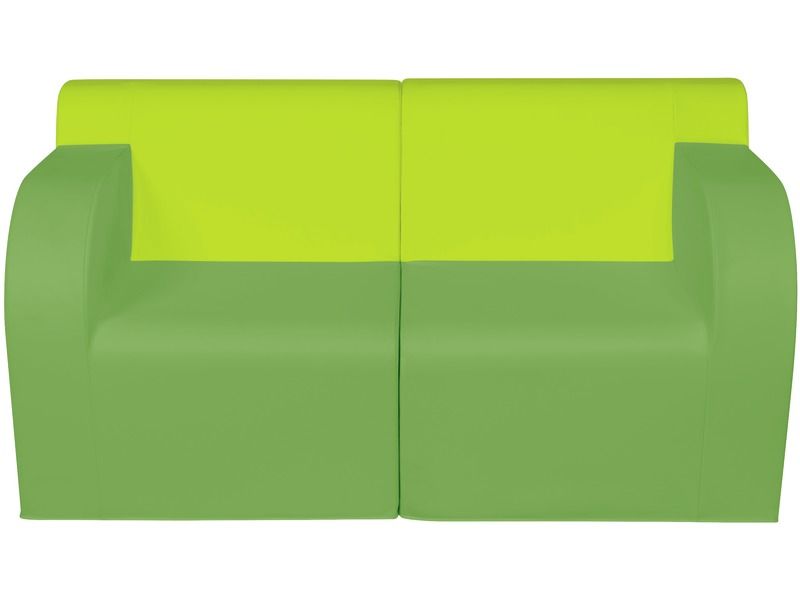 Basic Adult 2-Seater Sofa - Green/Light Green
