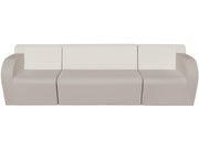 Basic Adult 4-Seater Sofa - Light Grey/Ivory