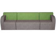Basic Adult 4-Seater Sofa With Fabric Effect - Grey/Green
