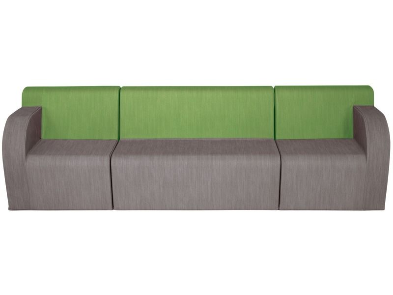 Basic Adult 4-Seater Sofa With Fabric Effect - Grey/Green