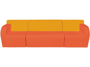 Basic Adult 4-Seater Sofa - Orange/Light Orange
