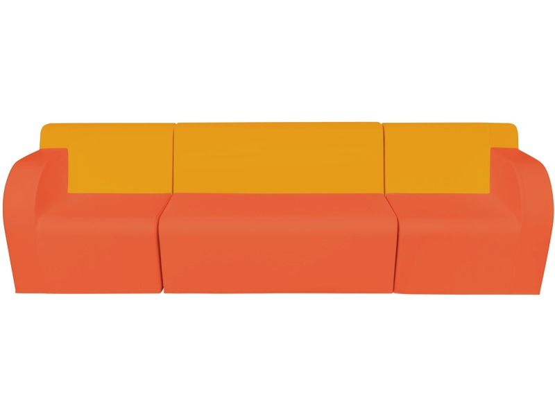 Basic Adult 4-Seater Sofa - Orange/Light Orange