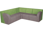 Basic Corner Sofa With Fabric Effect - Grey/Green