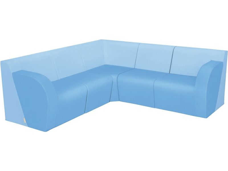 Basic Corner Sofa - Blue/Light Blue