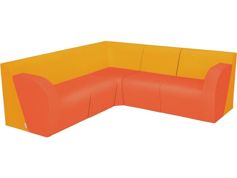 Basic Corner Sofa - Orange/Light Orange