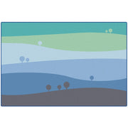 Tranquil Hills in Tranquil Colors Classroom Rug  - 4ft x 6ft - Rectangle - Blue