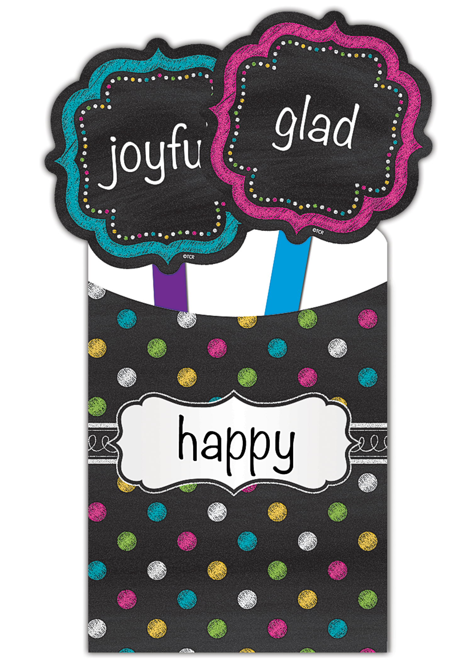 Chalkboard Brights Library Pockets