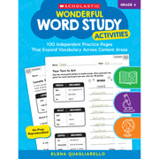 Wonderful Word Study Activities: Grade 4, Independent Practice Pages, Vocabulary Learning, 112 Pages