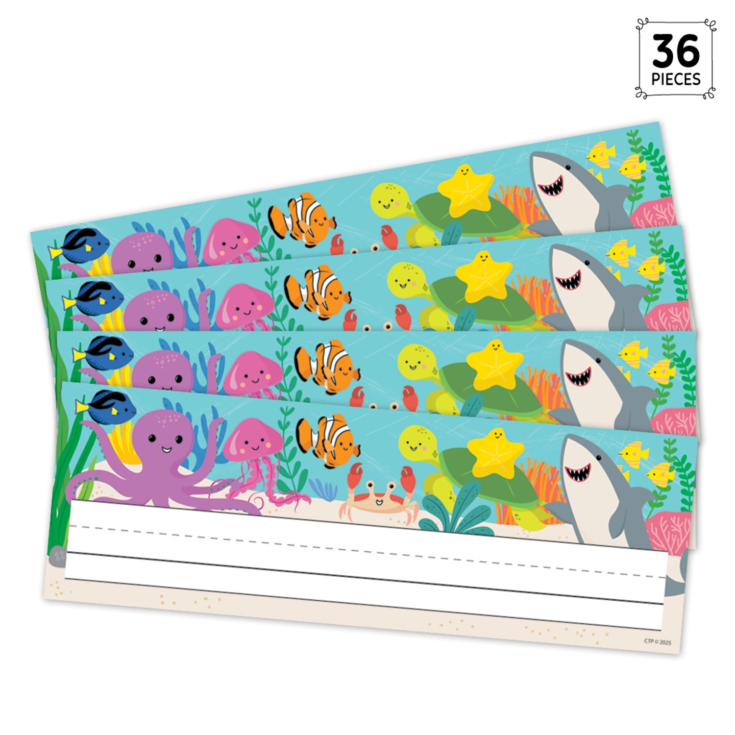 Sea Friends Name Plates, Pack of 36