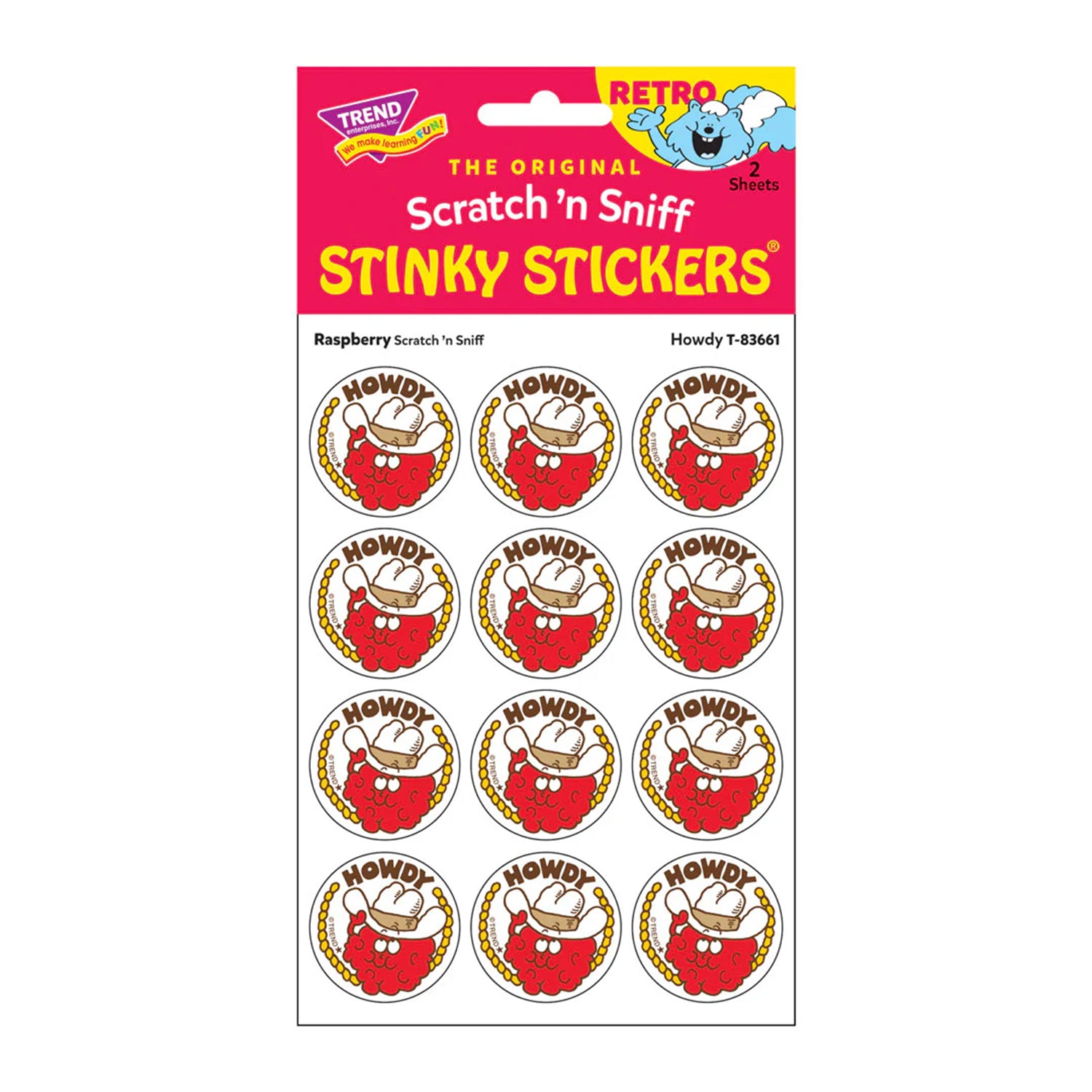 Howdy/ Raspberry Scent Stickers, 24 ct.
