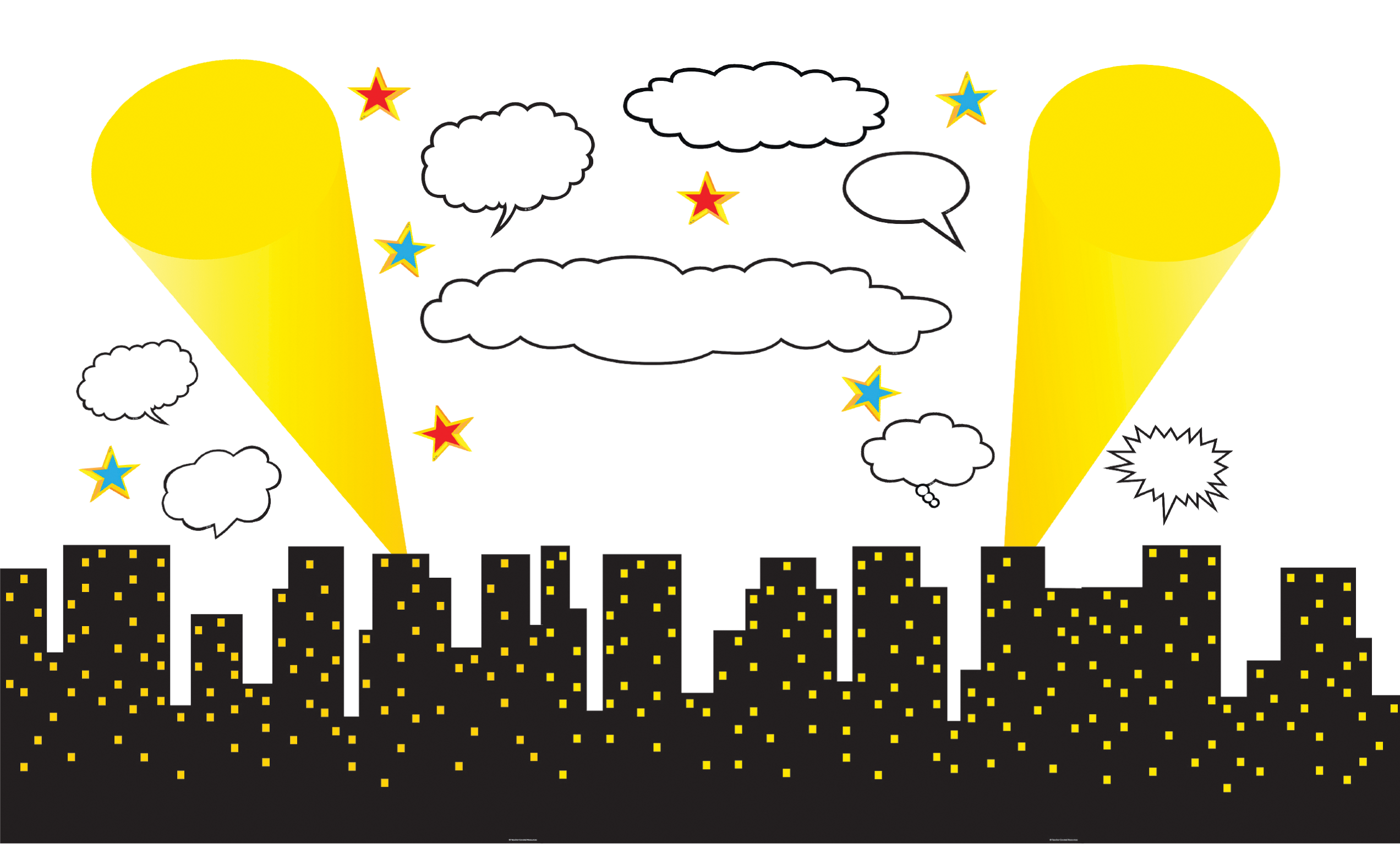 Superhero Cityscape Bulletin Board